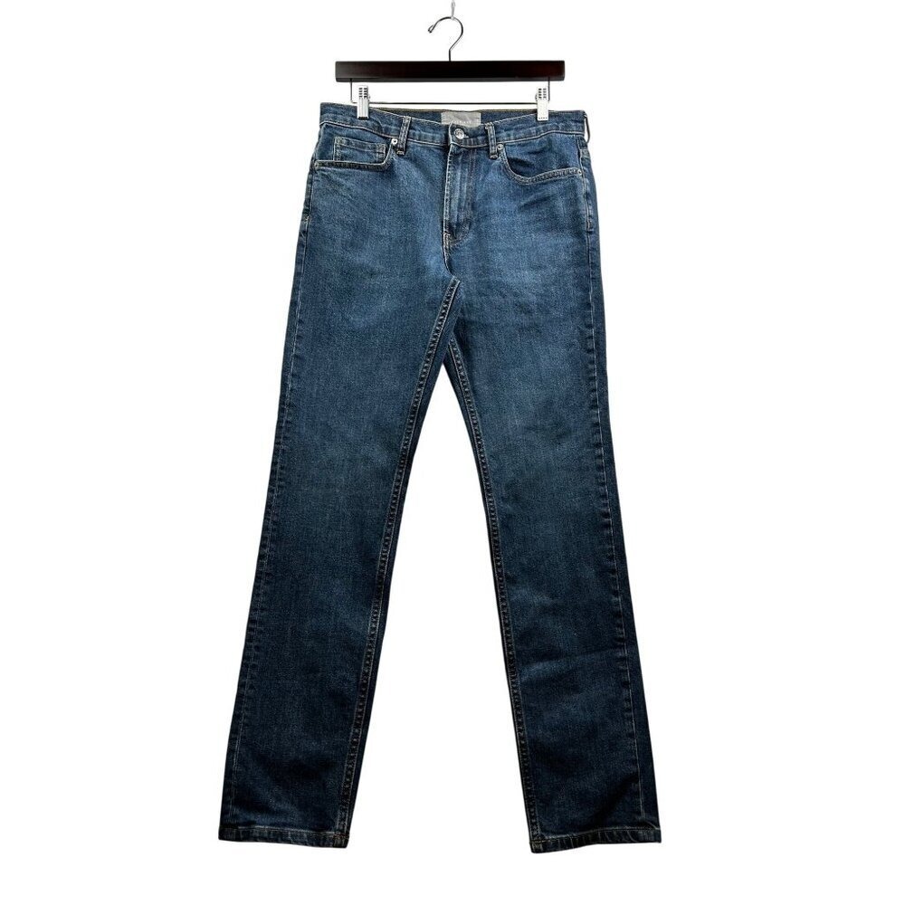 Everlane Slim Jeans Women 32x32 Dark Blue Stretch Denim Clean Classic Fit Modern